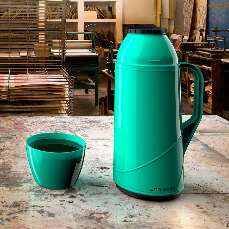 Garrafa Térmica De Qualidade Café/Chá Roma 1 Litro Unitermi Resistente - Verde