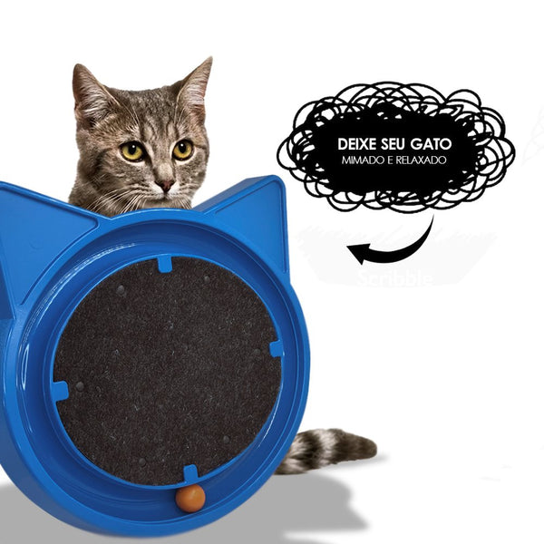 Arranhador para Gatos com Bolinha Interativa Antistress  - Azul