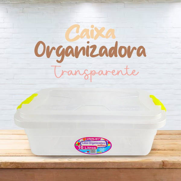 Caixa Organizadora Transparente Multiuso 10 Litros