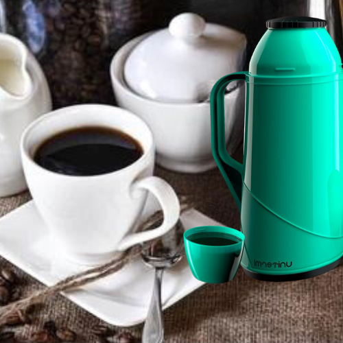 Garrafa Térmica De Qualidade Café/Chá Roma 1 Litro Unitermi Resistente - Verde