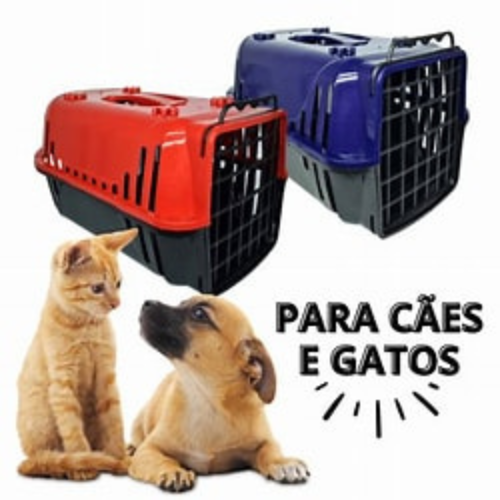 Caixa de Transporte Gato Cachorro Pequeno Porte N1 Vermelha